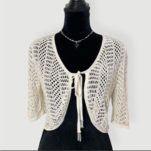 Vintage sequin crochet cardigan bolero🤍